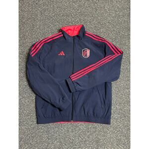 Large Navy/Pink Reversible St. Louis CITY Windbreaker